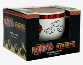 Naruto Nyaruto Itachi Uchiha Akatsuki 16 Ounce Ceramic Ramen Bowl &amp; Chopsticks - £25.46 GBP