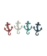Set of 4 Cast Iron Ship Anchor Coat Hooks Decorative Hanger Coastal Wall... - £23.66 GBP
