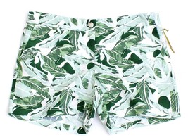Saint Tropez West Linen Blend Green Palm Floral Casual Shorts Women&#39;s NWT - £31.89 GBP