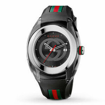 Gucci YA137101 Black Dial Rubber Strap Unisex Watch - £318.93 GBP