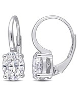 2ct Oval Created Moissanite Leverback Earrings in Sterling Silver - $221.04 CAD