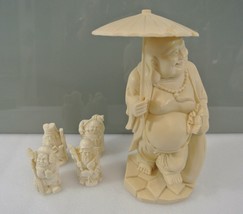 Chinese Resin Figurines Statues Lot of 5 Umbrella Laughing Warrior Sheph... - £26.04 GBP