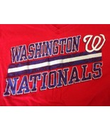 Washington Nationals Baseball Red 100% Cotton Womens V-Neck T-Shirt XXL 40&quot; - £23.59 GBP