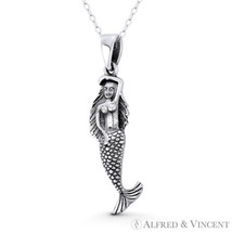 Mermaid Siren of Sea Boho Beachbum Sealife Charm Pendant in .925 Sterling Silver - £25.50 GBP+