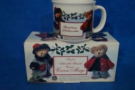 Set of 2 Boyds Bears Adorable Friends Teddy Bear Holiday - Christmas Mugs - New - £11.78 GBP