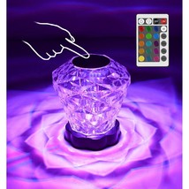 Crystal Lamp, Touch Table Lamp With Remote Control, Led Rose Diamond Dimmable Ni - £16.03 GBP