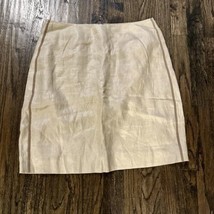 J. Crew Linen Pencil Skirt Sz 6 / 30x19 Tan Zip Lined Women - £8.25 GBP