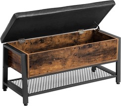 VASAGLE Industrial Storage Bench, Shoe Bench, Bed End Stool with Padded Seat and - $164.99