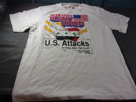 Original 1991 Desert Storm Oif I Headline Us Attacks T Shirt Small Made In Usa - $24.29