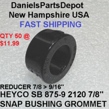 x50 7/8&quot; HEYCO SB-875-9 #2120 SNAP BUSHING BLACK NYLON PLASTIC CABLE PRO... - £9.44 GBP