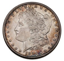 1886-S $1 Silver Morgan Dollar in XF+ Condition, Nice Luster w/ Toning - £137.75 GBP