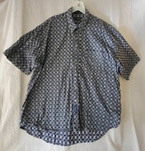 BD Baggies Button Up Mens Shirt Size XL Cotton Blue Paisley Short Sleeve - $9.46