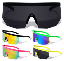 Xl Oversized Semi Rimless Shield Wrap Around Sunglasses Sport Outdoor Beach Xxl - £7.95 GBP