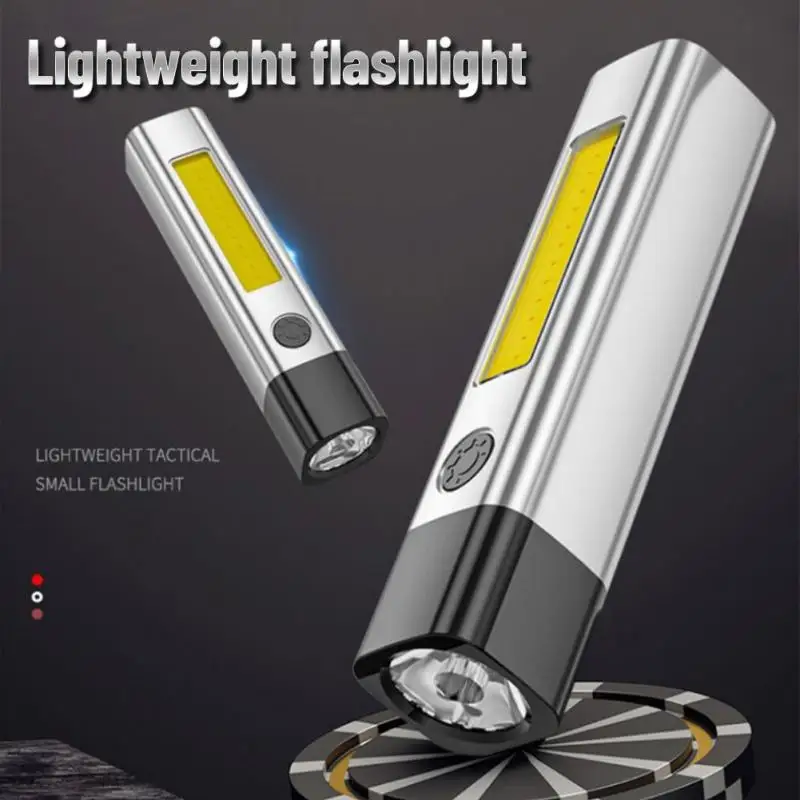 Double Light Source Flashlight Cob Side Lamp Fixed Focus Strong Light Flashlight - £8.21 GBP+