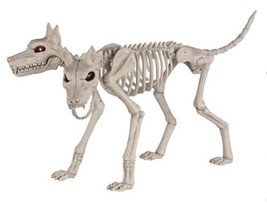 Halloween Creepy Scary Decoration Animated Two-Headed Dog Skeleton, 30&quot; ... - £395.67 GBP
