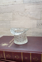 Vintage Fenton Top Hat Clear Glass Daisy and Button Toothpick Holder 2.75&quot; - £6.00 GBP