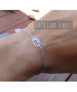 Sterling Silver Hamsa Bracelet: Adjustable Spiritual Protection Charm - $529.99 MXN