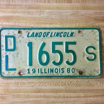 1980 United States Illinois Land of Lincoln Dealer License Plate DL 1655 S - £8.99 GBP
