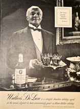 Walker&#39;s Deluxe Straight Bourbon Wiskey Elegant Taste-1948 Vintage Print Ad - $11.93 CAD