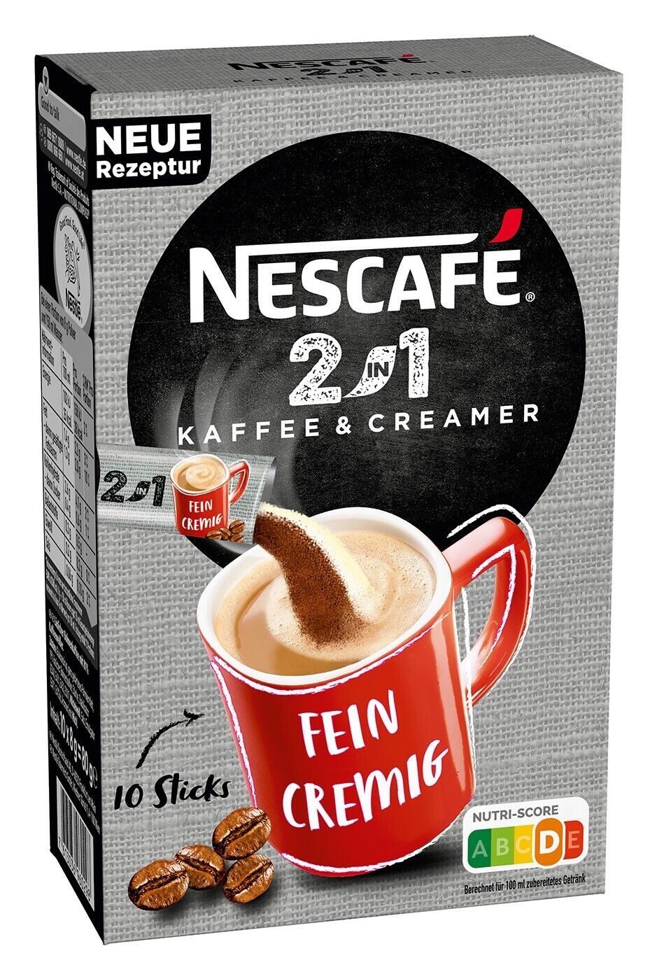 Nescafe 2in1 Coffee &amp; Creamer UNSWEETENED coffee singles -10 pc.--FREE SHIP - $10.88