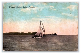 Sailboat in Papete Harbor Tahiti UNP Unused DB Postcard O16 - £5.41 GBP