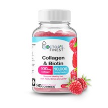 DOCTORS FINEST Collagen and Biotin 10000mcg Gummies, Vegan, GMO-Free, Gl... - £15.12 GBP