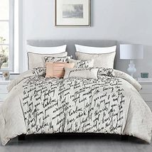 ESCA 7-Piece Naama Taupe Pleated Ruched Ruffled Embroidery Comforter Set - King/ - £65.76 GBP+