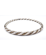 Signed Ciani Two Tone Sterling Silver Vermeil Stackable Bangle Bracelet - £48.54 GBP
