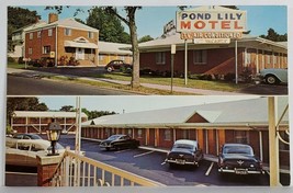 New Haven Connecticut Pond Lily Motel Old Cars Vw Beetle Postcard T1 - £3.91 GBP