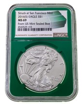 2016-(S) Argent American Eagle Classé Par NGC Comme MS69 Scellé Boîte Ve... - $1,551.23 MXN