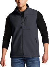 NWT TSLA Men&#39;s Softshell Full-Zip Windbreaker TESLA Outdoor Sport Vest Gray M - £39.32 GBP