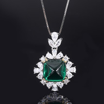Retro 100% 925 Silver Wedding Fine Jewelry Set for Women Emerald Gemstone Lab Ri - £148.44 GBP