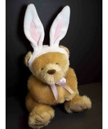 Sitting stuffed Teddy Bear glitter fur fleece Easter bunny ears magnetic... - £5.97 GBP