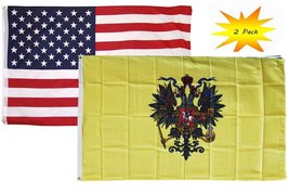 3x5 3x5 Wholesale Set (2 Pack) USA American &amp; Imperial Russia Flag Banner Fade - £7.88 GBP