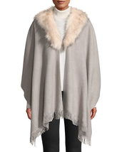 Karl Lagerfeld Faux-Fur Fringed Shawl ONE SIZE NEW W TAG - £74.27 GBP