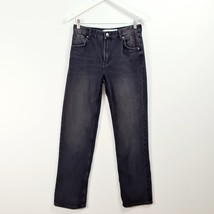 Bershka - NEW - Straight-Fit Jeans - Black - UK 8 - $19.06