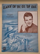 &quot;Leanin&#39; On The Ole Top Rail&quot; Sheet Music Piano Voice Guitar 1939 - Dick Jurgens - £7.00 GBP