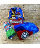 Paw Patrol Bundle Backpack Towel Blanket Chase Marshall Rubble Nickelodeon - $17.81