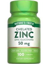 Nature&#39;s Truth Chelated Zinc 50mg | 100 Tablets | Essential Mineral Supp... - $6.92