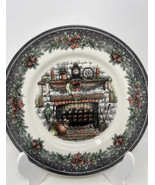New Royal Stafford Christmas Eve Dinner Plates 11&quot; Set of 4 Fireplace Vi... - £58.83 GBP