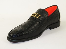 Men's TAYNO Shoes The Caprio C TAYNO Crocodile Print Bit Loafer Black image 3