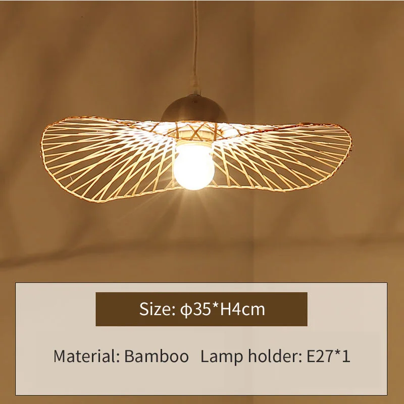 Chinese Bamboo weaving Wicker Rattan Shade Cap Ceiling Light E27 lamps lanterns  - £282.62 GBP
