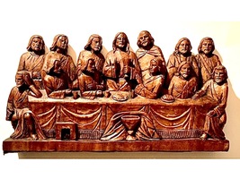 20th Century Last Supper Oak Wood Folk Art Carving - $3,499.95