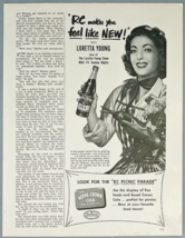 Loretta Young, Royal Crown Cola, R.C., RC, Original Vintage 1940&#39;s Print Ad - £7.61 GBP