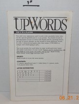 Vintage 1983 Milton Bradley Upwords Replacement Game Instructions - $14.50
