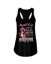 August Girl Tank Tops Tattoos Pretty Eyes thick Things Birthday Womens B... - £15.72 GBP