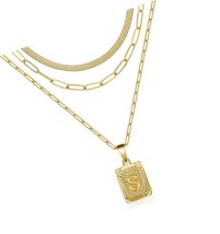 Layered Initial Necklaces for Women, 18K Gold - £48.72 GBP