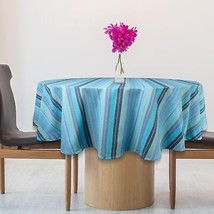 Round Tablecloth Cuisine Stripes Table Cloth Tabletop Cover Kitchen Dining Table - £36.64 GBP