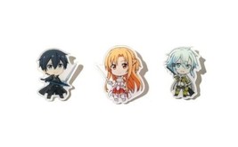 Kirito / Asuna / Sinon - Sword Art Online Anime Acrylic Pin Badge Brooch GiftSet - £11.80 GBP