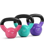 Yes4All Kettlebell Set Vinyl Coated Weights Combo Full Body Workout Equi... - $107.39 CAD